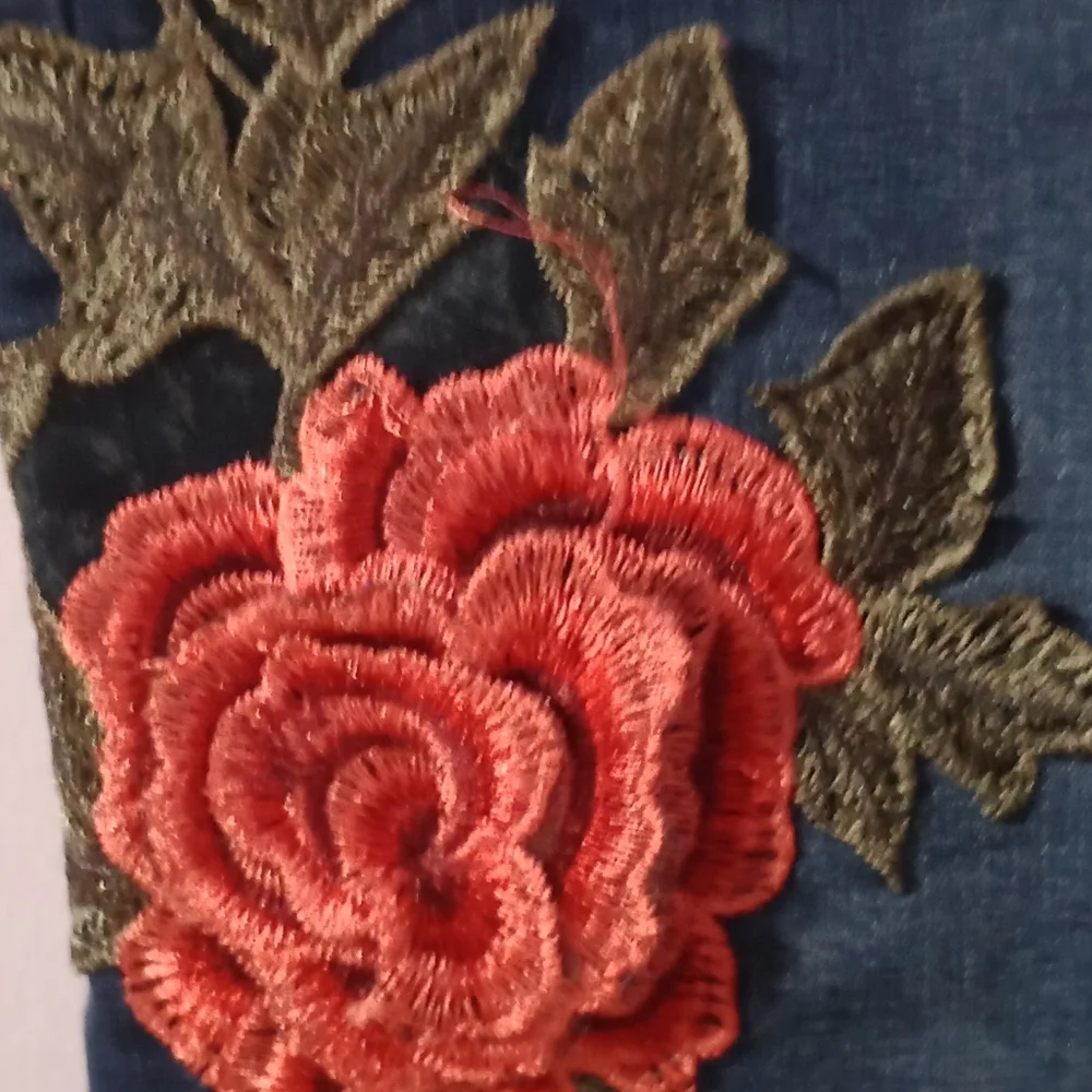 Embroidered Floral Women's Jeans - Picture 4 of 12